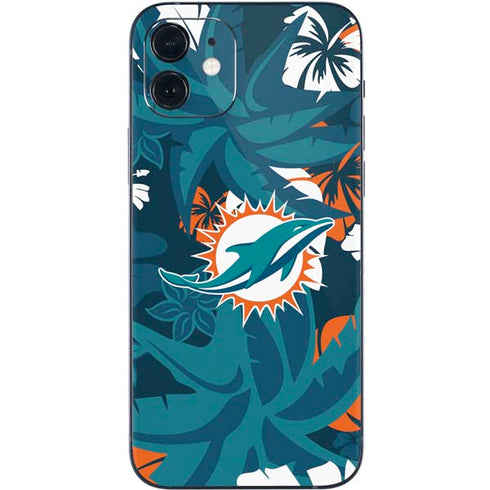 NFL Miami Dolphins Tropical Print iPhone 12 Mini Skin