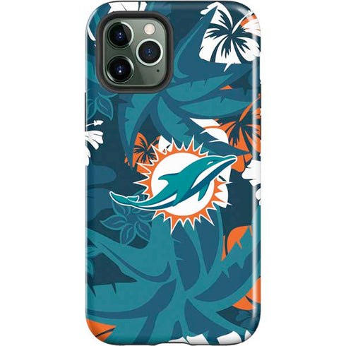 NFL Miami Dolphins Tropical Print iPhone 12 Pro Impact Case