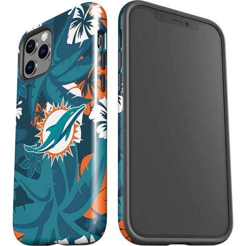 NFL Miami Dolphins Tropical Print iPhone 12 Pro Impact Case