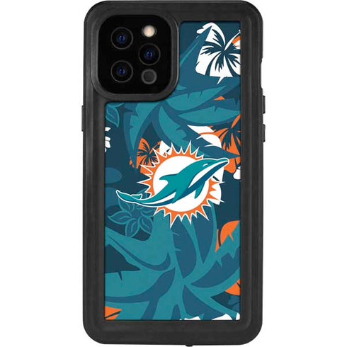 NFL Miami Dolphins Tropical Print iPhone 12 Pro Max Waterproof Case
