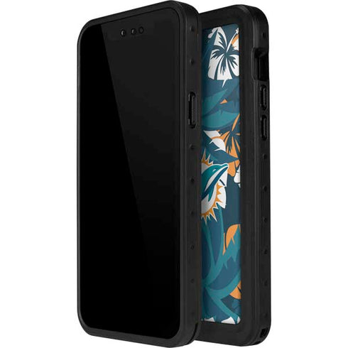 NFL Miami Dolphins Tropical Print iPhone 12 Pro Waterproof Case