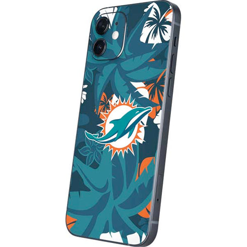 NFL Miami Dolphins Tropical Print iPhone 12 Skin
