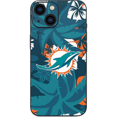 NFL Miami Dolphins Tropical Print iPhone 13 Mini Skin