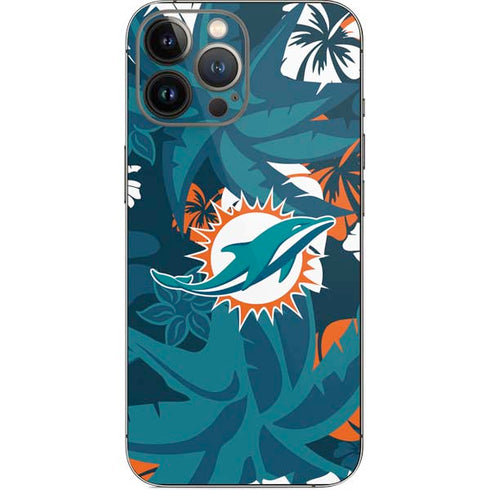 NFL Miami Dolphins Tropical Print iPhone 13 Pro Max Skin