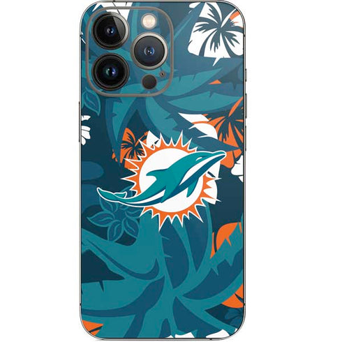 NFL Miami Dolphins Tropical Print iPhone 13 Pro Skin