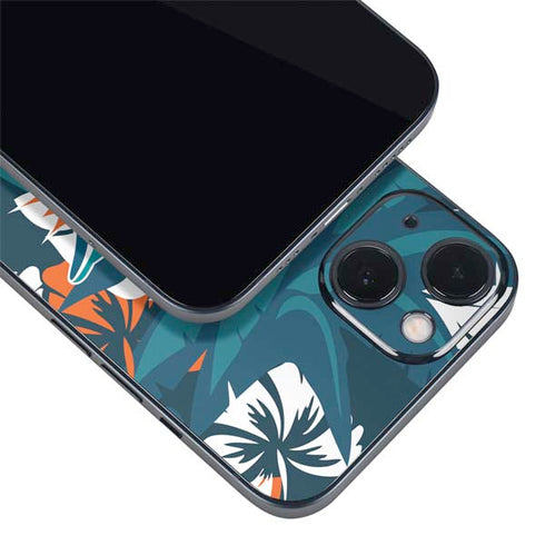 NFL Miami Dolphins Tropical Print iPhone 14 Plus Skin