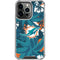 NFL Miami Dolphins Tropical Print iPhone 14 Pro Clear Case