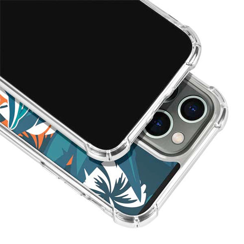 NFL Miami Dolphins Tropical Print iPhone 14 Pro Clear Case