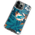 NFL Miami Dolphins Tropical Print iPhone 15 Pro Clear Case
