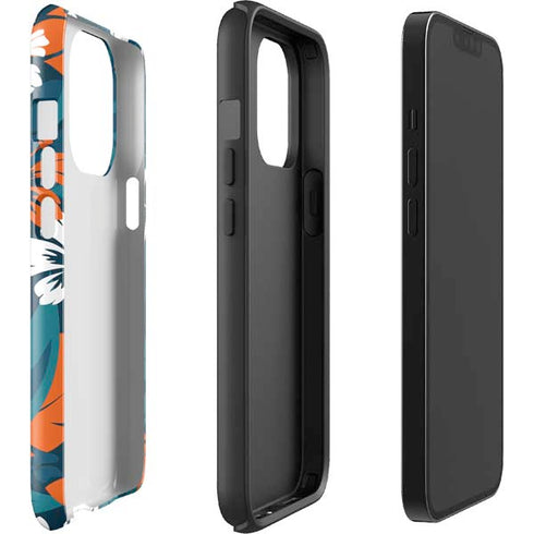NFL Miami Dolphins Tropical Print iPhone 14 Pro Impact Case