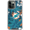 NFL Miami Dolphins Tropical Print iPhone 14 Pro Max Clear Case