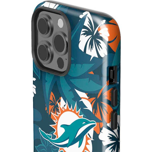 NFL Miami Dolphins Tropical Print iPhone 15 Pro Max Impact Case