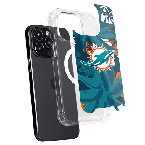 NFL Miami Dolphins Tropical Print iPhone 15 Pro Max MagSafe Case