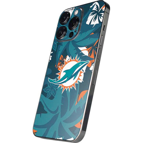 NFL Miami Dolphins Tropical Print iPhone 14 Pro Skin