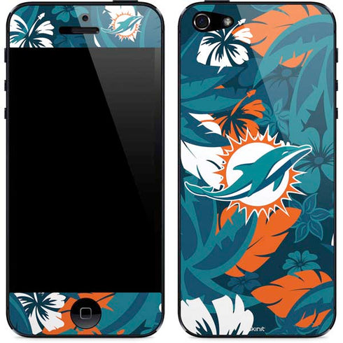 NFL Miami Dolphins Tropical Print iPhone 5/5s/5SE Skin