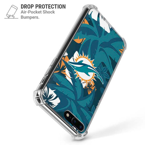 NFL Miami Dolphins Tropical Print iPhone 7/8 Plus Clear Case