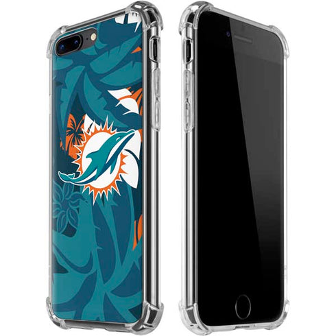 NFL Miami Dolphins Tropical Print iPhone 7/8 Plus Clear Case