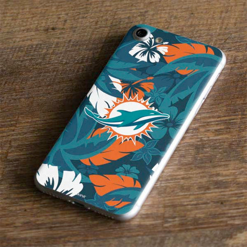 NFL Miami Dolphins Tropical Print iPhone 7 Skin