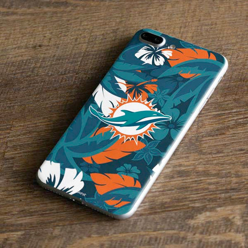 NFL Miami Dolphins Tropical Print iPhone 8 Plus Skin