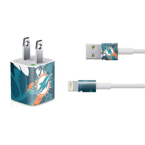 NFL Miami Dolphins Tropical Print iPhone Charger (5W USB) Skin