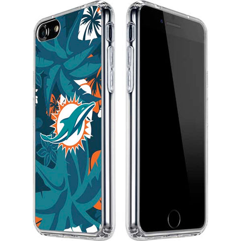 NFL Miami Dolphins Tropical Print iPhone SE (2nd & 3rd Gen) Clear Case