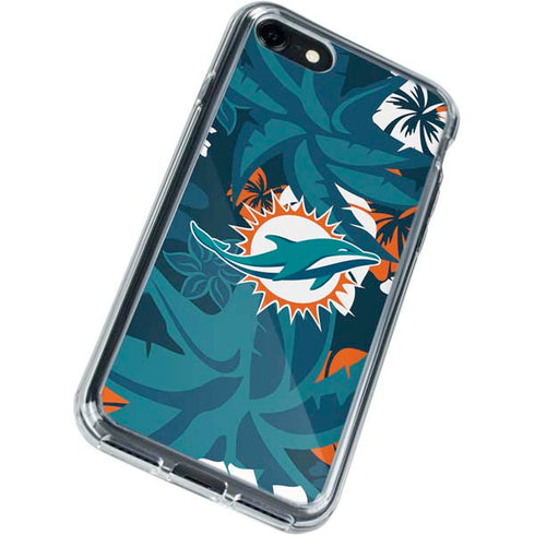 NFL Miami Dolphins Tropical Print iPhone SE (2nd & 3rd Gen) Clear Case