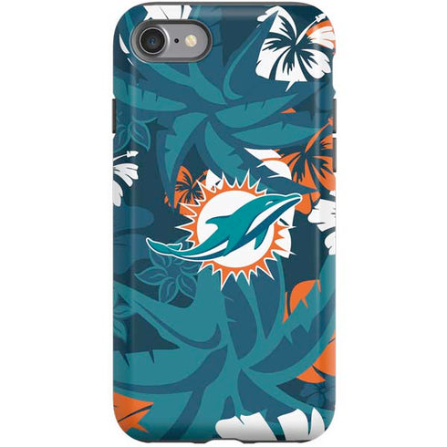 NFL Miami Dolphins Tropical Print iPhone SE (2nd & 3rd Gen) Pro Case