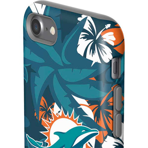 NFL Miami Dolphins Tropical Print iPhone SE (2nd & 3rd Gen) Pro Case