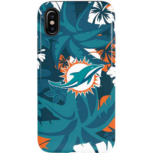 NFL Miami Dolphins Tropical Print iPhone X Pro Case
