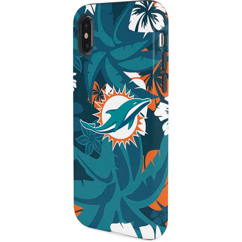 NFL Miami Dolphins Tropical Print iPhone X Pro Case