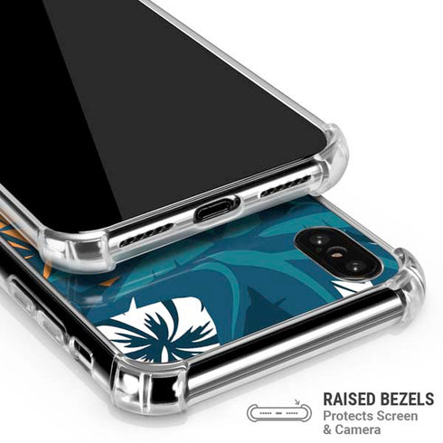 NFL Miami Dolphins Tropical Print iPhone X/XS Clear Case