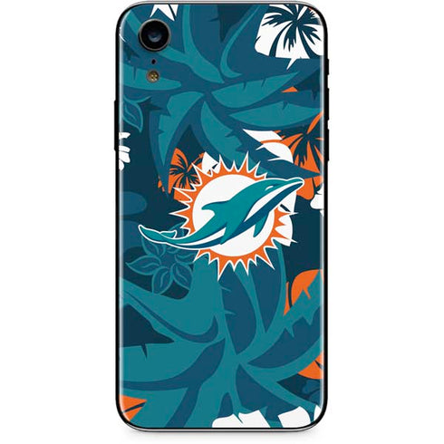 NFL Miami Dolphins Tropical Print iPhone XR Skin