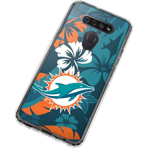 NFL Miami Dolphins Tropical Print LG K51/Q51 Clear Case