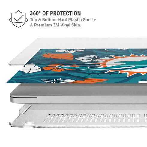 NFL Miami Dolphins Tropical Print MacBook Air 13in M1 (2021) Case plus Skin