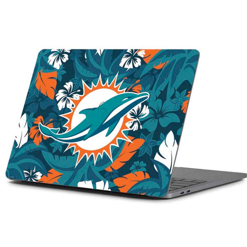 NFL Miami Dolphins Tropical Print Apple MacBook Pro 13-inch Skin
