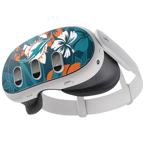 NFL Miami Dolphins Tropical Print Meta Quest 3 Skin