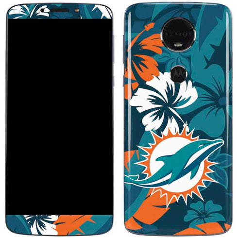 NFL Miami Dolphins Tropical Print Moto E5 Plus Skin