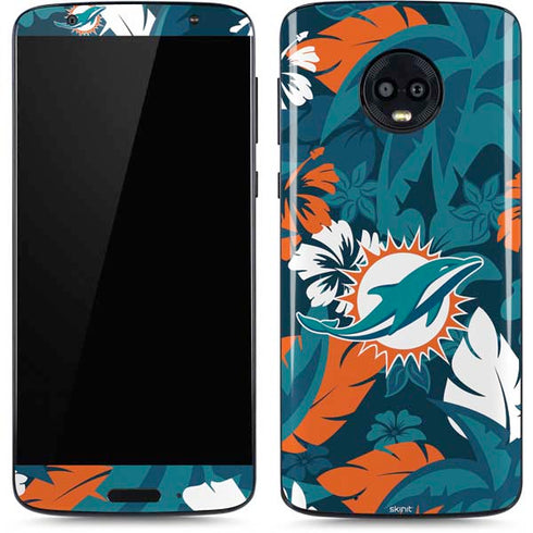 NFL Miami Dolphins Tropical Print Moto G6 Skin