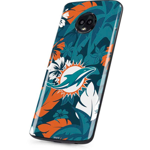 NFL Miami Dolphins Tropical Print Moto G6 Skin