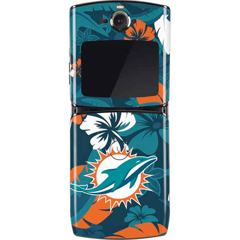 NFL Miami Dolphins Tropical Print Motorola RAZR Skin