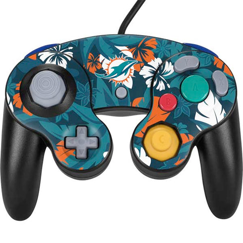 NFL Miami Dolphins Tropical Print Nintendo GameCube Controller Skin