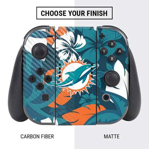 NFL Miami Dolphins Tropical Print Nintendo Switch Bundle Skin
