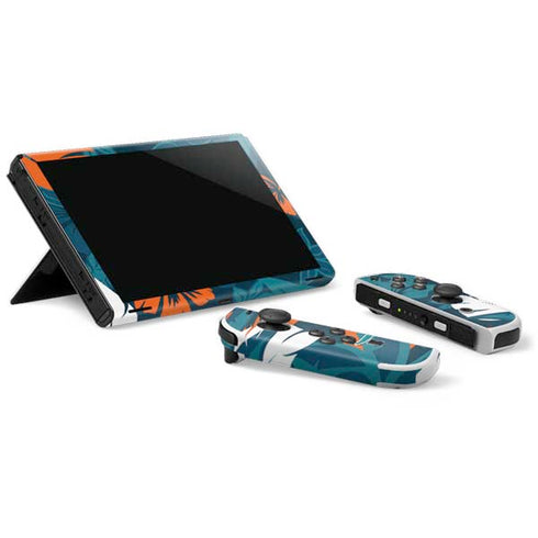 NFL Miami Dolphins Tropical Print Nintendo Switch OLED (2021) Skin