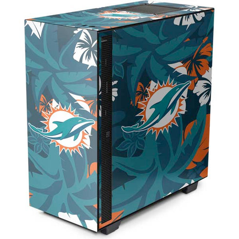 NFL Miami Dolphins Tropical Print NZXT H510 Compact ATX Mid-Tower Case Skin