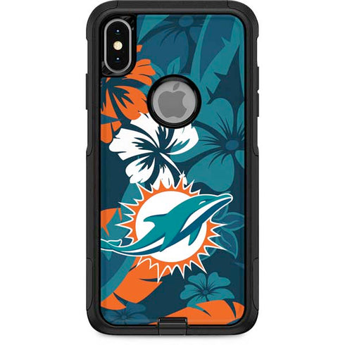 NFL Miami Dolphins Tropical Print Otterbox Commuter iPhone Skin