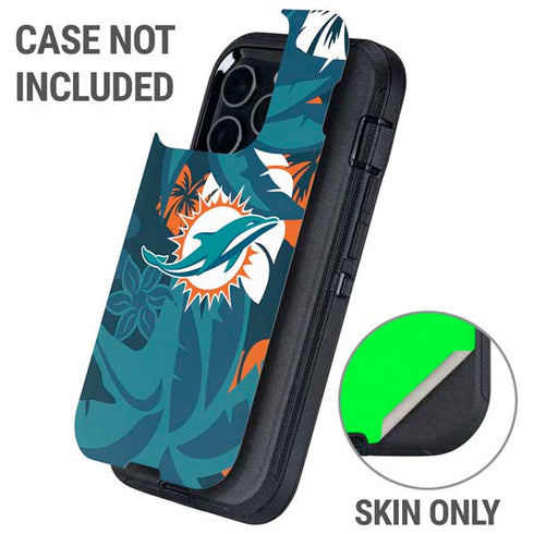 NFL Miami Dolphins Tropical Print Otterbox Defender iPhone Skin