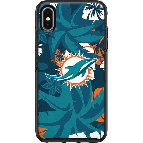 NFL Miami Dolphins Tropical Print Otterbox Symmetry iPhone Skin