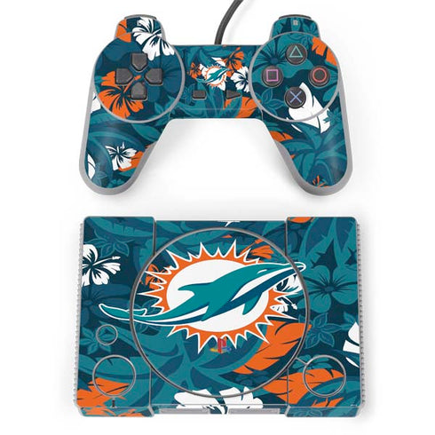NFL Miami Dolphins Tropical Print PlayStation Classic Bundle Skin