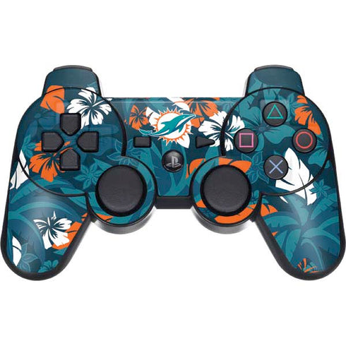 NFL Miami Dolphins Tropical Print PS3 Dual Shock wireless controller Skin