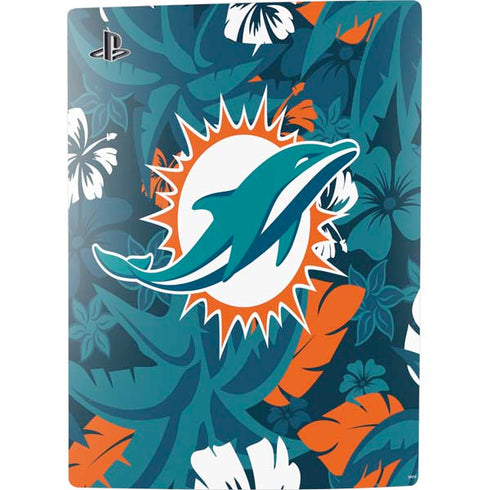 NFL Miami Dolphins Tropical Print PS5 Console Skin